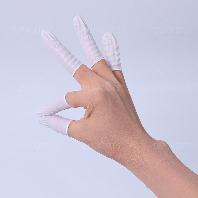 白色卷口丁腈手指（zhǐ）套